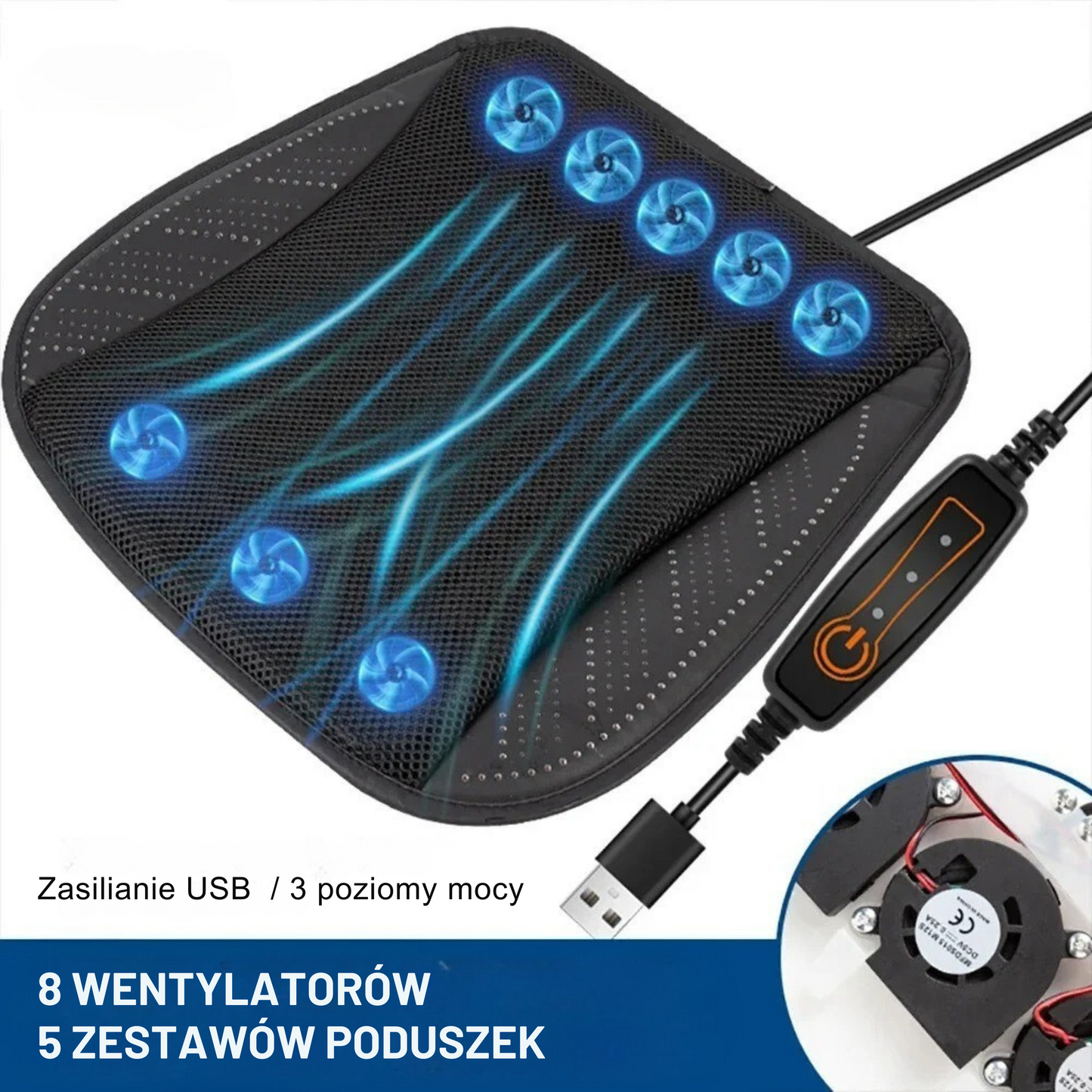 Poduszka Wentylująca 4w1 USB